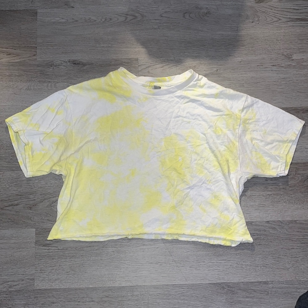 Yellow Tie-Dye Crop Top